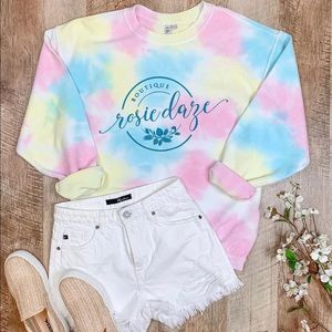 Rosie Daze Tie Dye Logo Crew